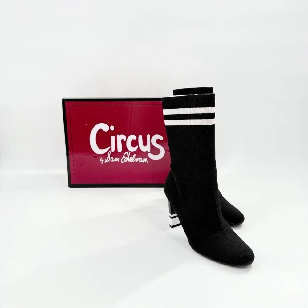 Circus by Sam Edelman “Joy” Black & White Sock Boots – Size 6.5M